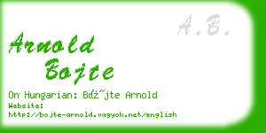 arnold bojte business card